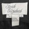 Sarah Elizabeth Vintage Linen Like Dress Size 14 Black Beaded Pleated Flared Zip