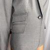 Nine West Polyester Rayon Stretch Pant Suit 10 Gray Notch Collar Business 2PC
