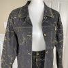 Fubu The Collection Cotton Stretch Denim Skirt Jacket Size 16 Gold Black 2 Piece