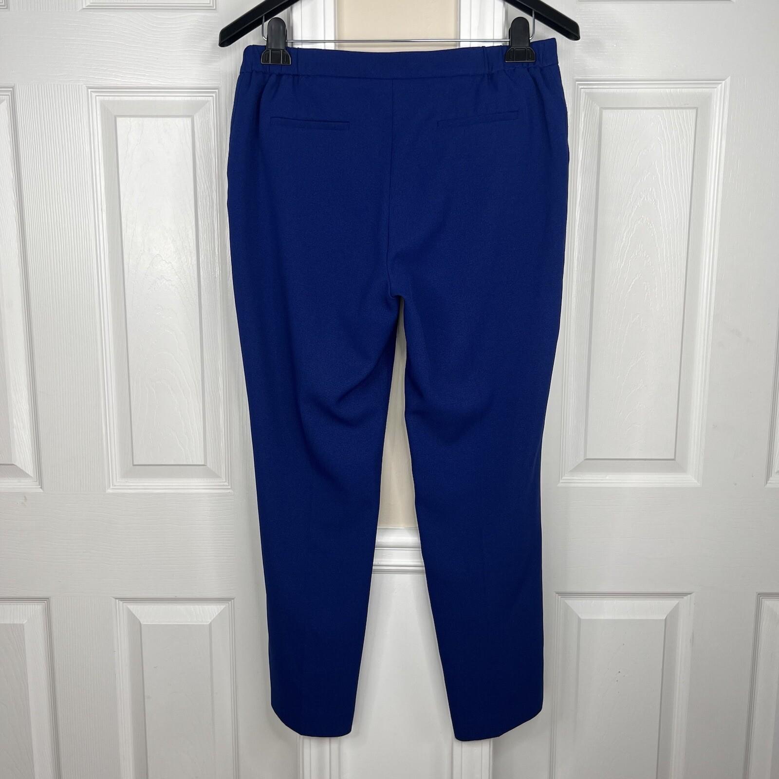 Kasper Polyester Stretch Pant 8  Suit 10 Blue Lined Slim Fit Notch Collar 2PC