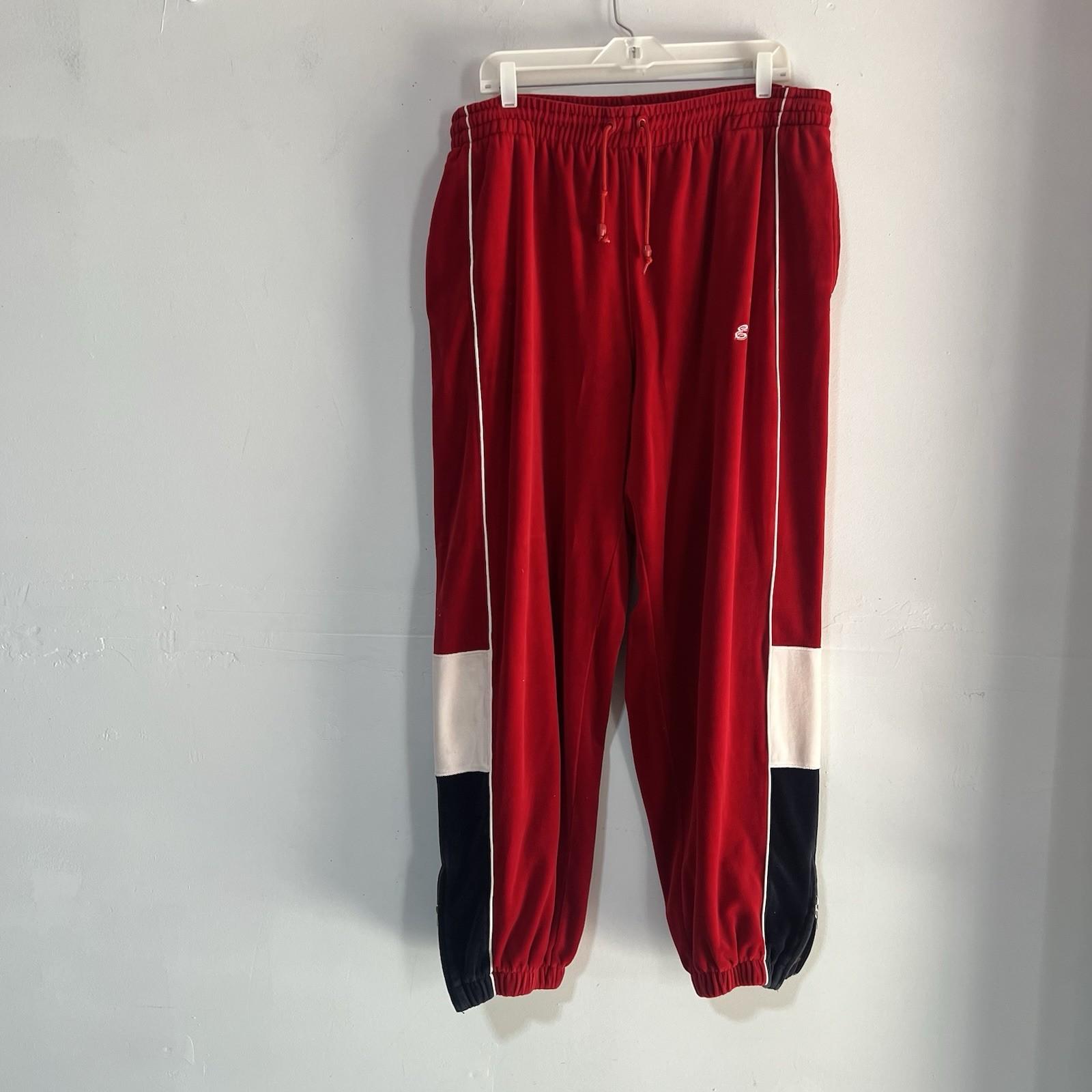 Enyce men Vtg Velour Track Pant Suit Set  XXL Full Zip Athleisure Y2K Blue Red