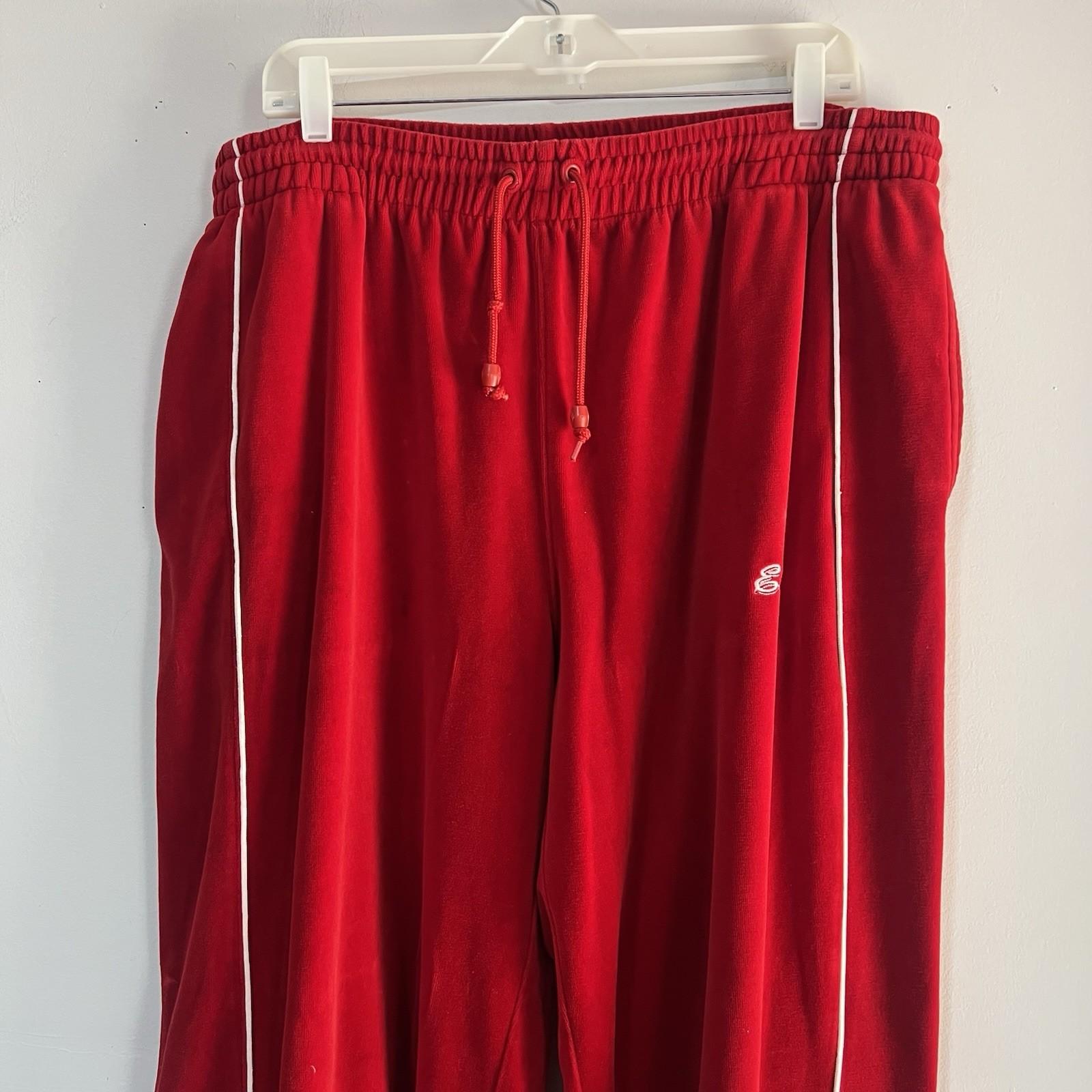 Enyce men Vtg Velour Track Pant Suit Set  XXL Full Zip Athleisure Y2K Blue Red
