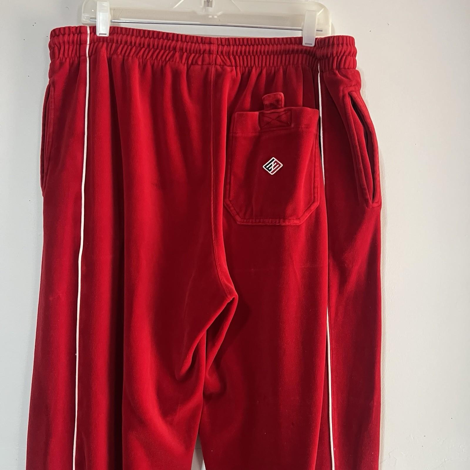 Enyce men Vtg Velour Track Pant Suit Set  XXL Full Zip Athleisure Y2K Blue Red