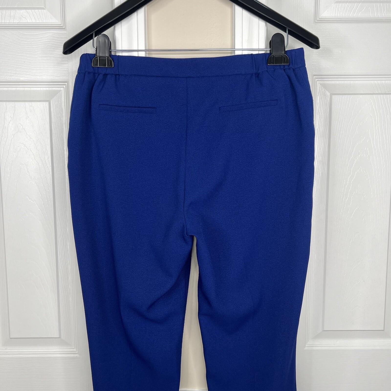 Kasper Polyester Stretch Pant 8  Suit 10 Blue Lined Slim Fit Notch Collar 2PC