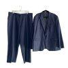 Beverly Hills Polo Club Men Blue Striped Suit 50R Pant 40R Flat Front 2 Button