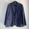 Beverly Hills Polo Club Men Blue Striped Suit 50R Pant 40R Flat Front 2 Button