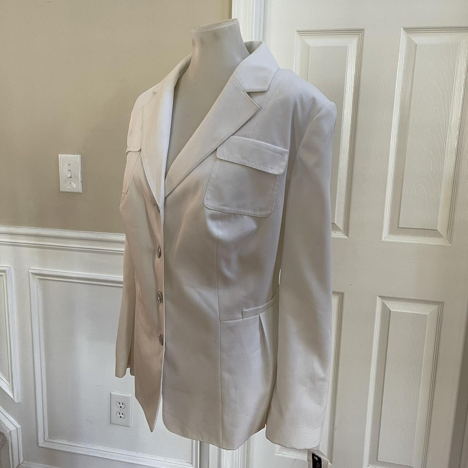 John Meyer Women Polyester Pant Suit Size 22W White Notch Collar 2 PC New