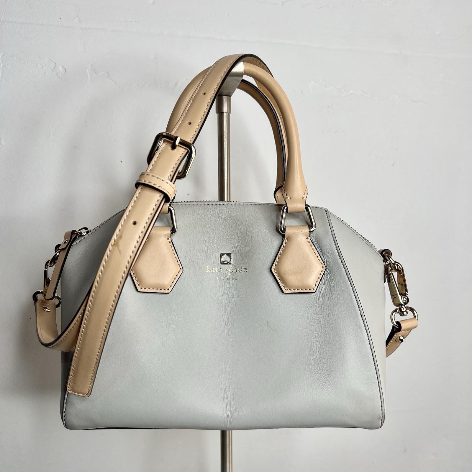 Kate Spade NY Parnell Street Mini Pippa Leather Satchel Handbag Light Gray