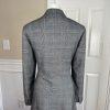 LARRY LEVINE 2PC Gray Striped Polyester Blend Stretch Pleated Skirt Suit Size 8