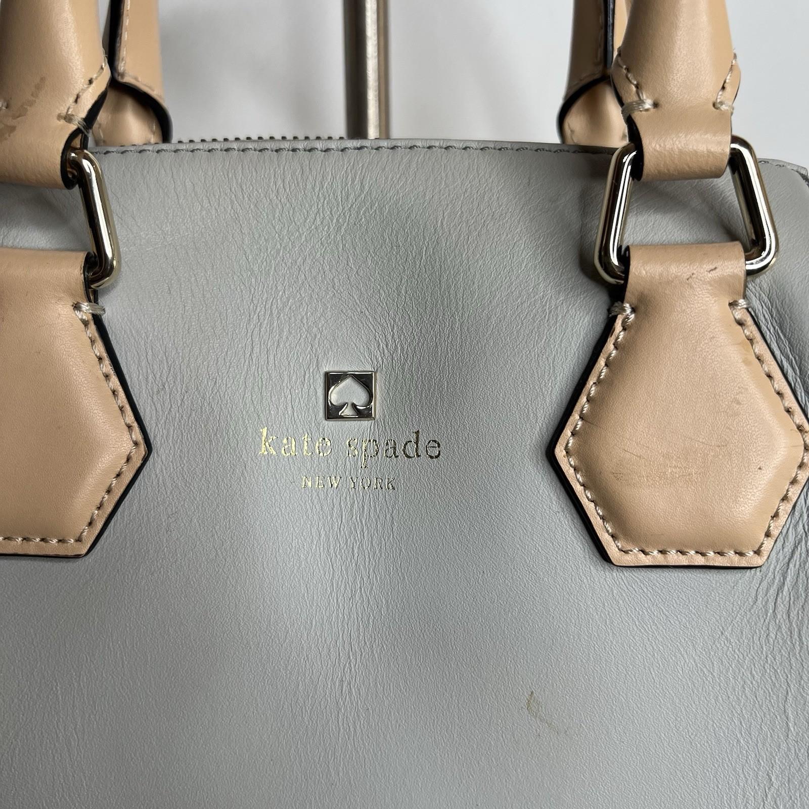 Kate Spade NY Parnell Street Mini Pippa Leather Satchel Handbag Light Gray