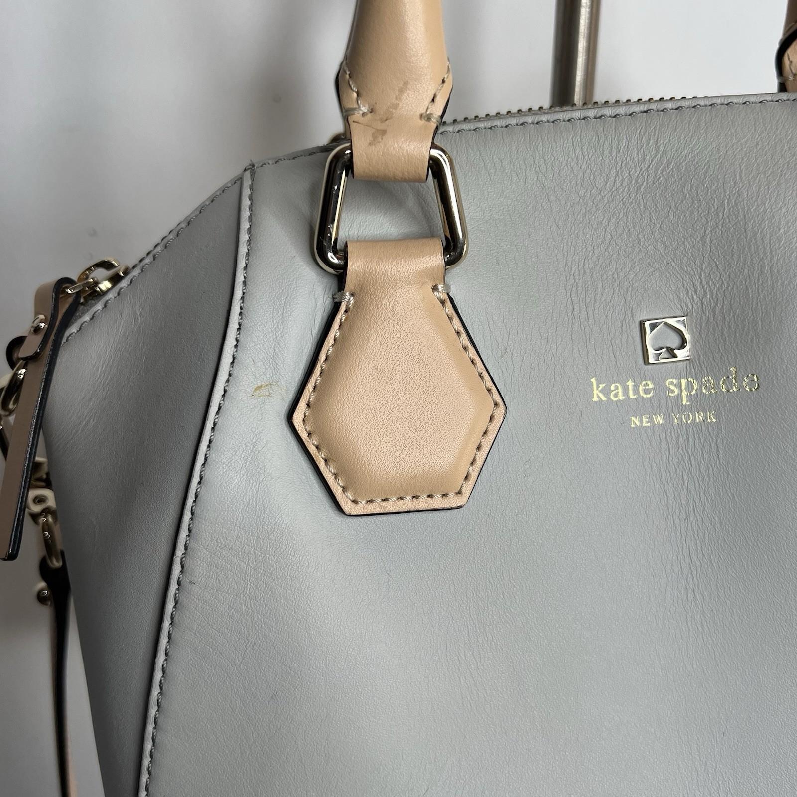 Kate Spade NY Parnell Street Mini Pippa Leather Satchel Handbag Light Gray