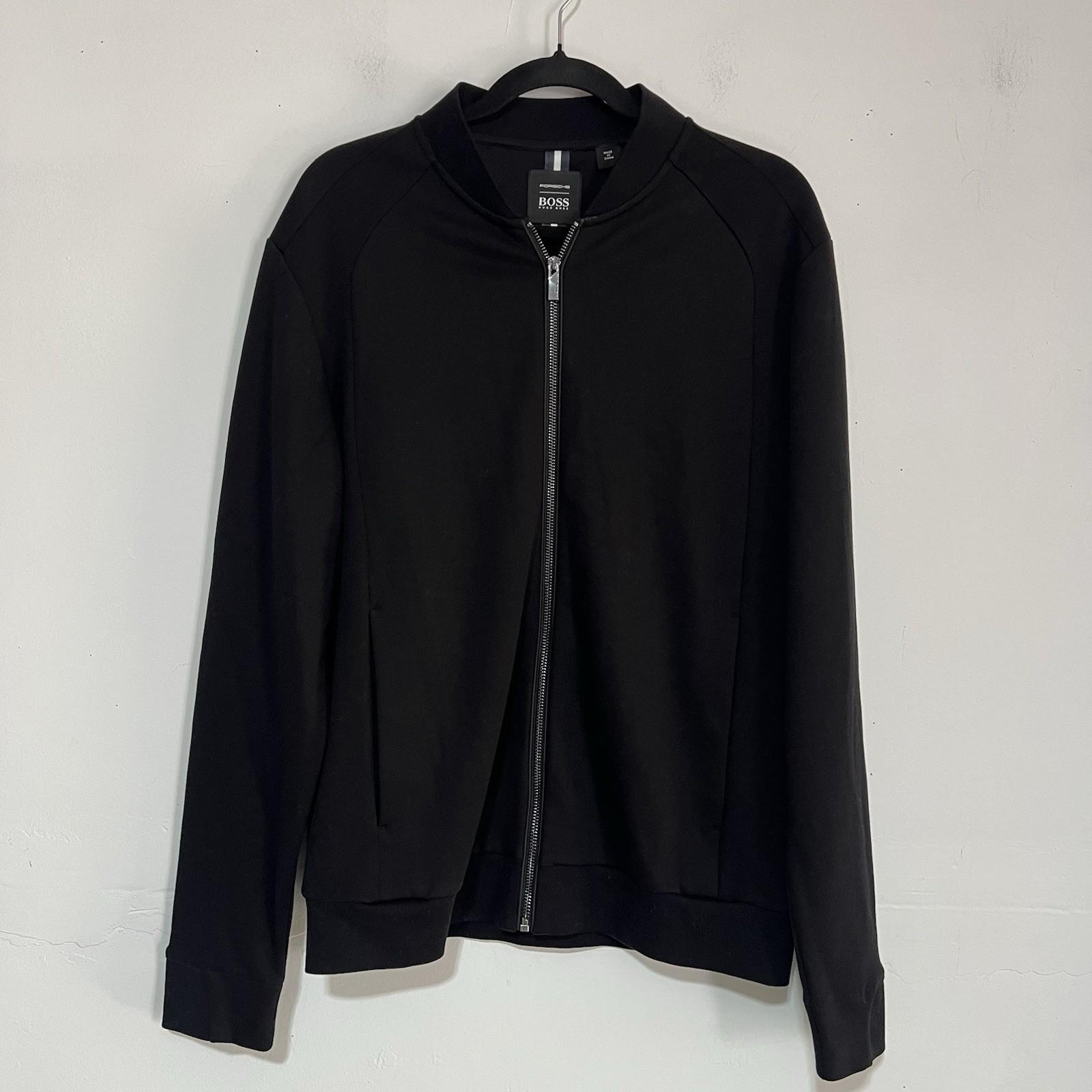 Hugo Boss Porsche Men Full Zip Sweater Jacket Size M Black Long Sleeve Cotton