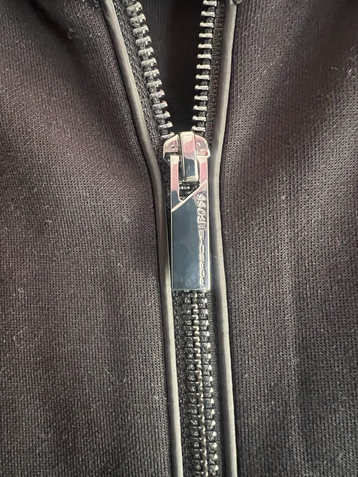 Hugo Boss Porsche Men Full Zip Sweater Jacket Size M Black Long Sleeve Cotton