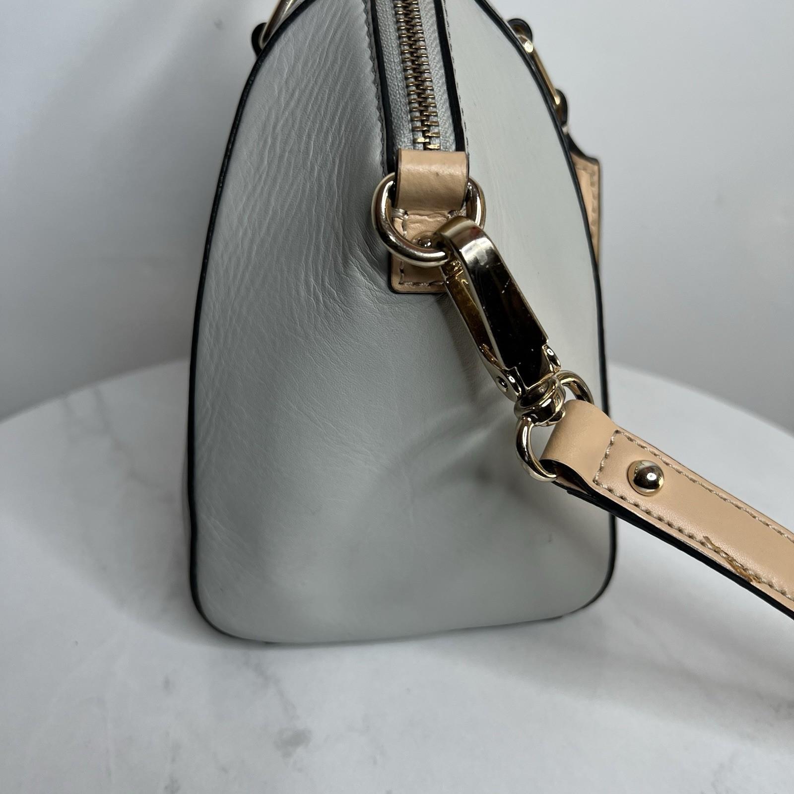 Kate Spade NY Parnell Street Mini Pippa Leather Satchel Handbag Light Gray
