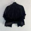 BCBG MaxAzria Poncho Velvet Bolero Size L Black Pintuck Whimsygoth Silk Top