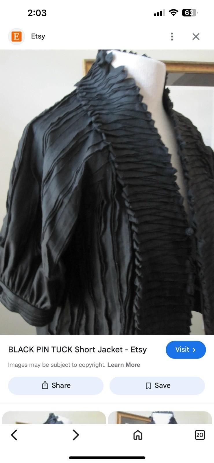 BCBG MaxAzria Poncho Velvet Bolero Size L Black Pintuck Whimsygoth Silk Top