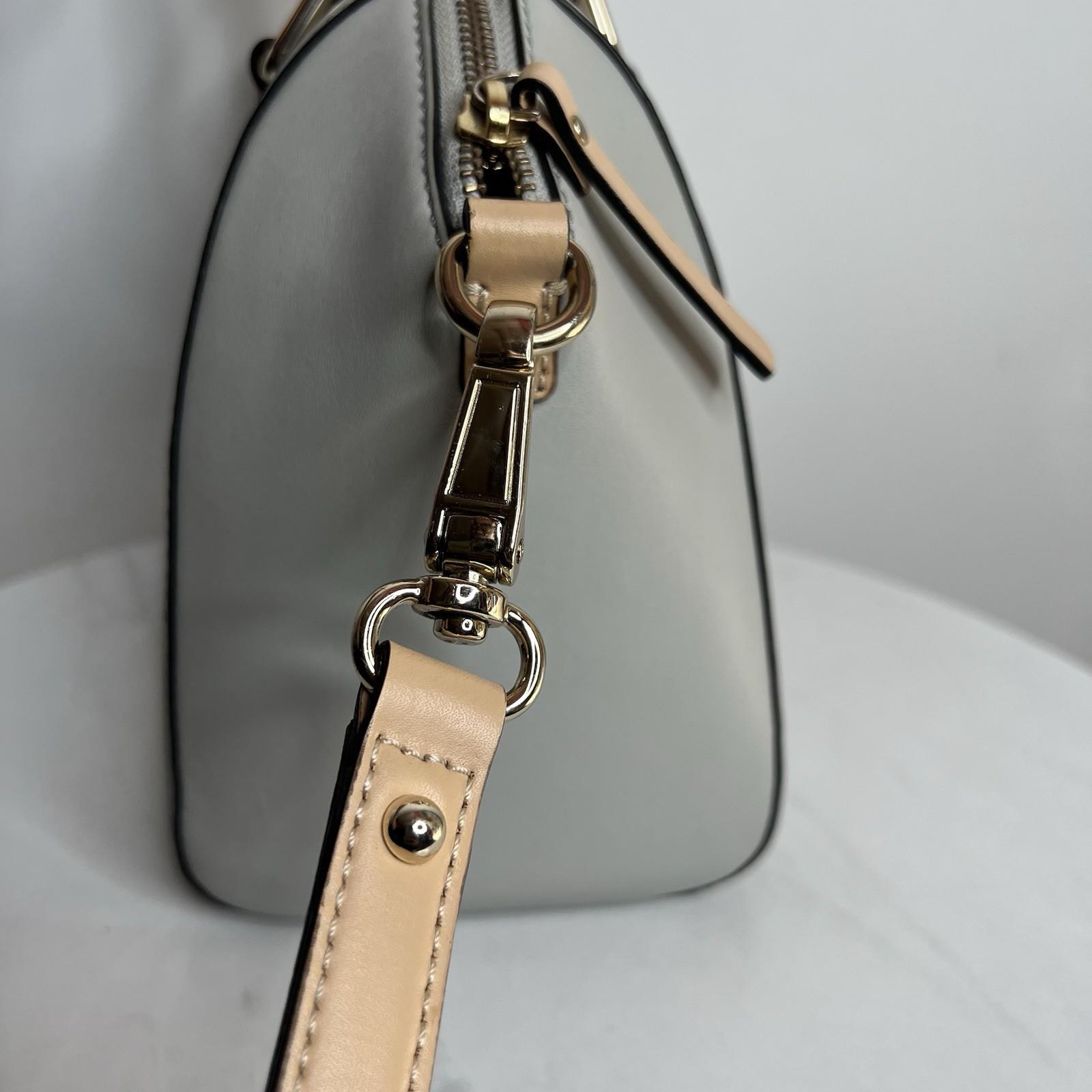 Kate Spade NY Parnell Street Mini Pippa Leather Satchel Handbag Light Gray