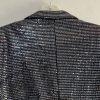 John Meyer Women Sequin Button Front Blazer Jacket Blue Silver Size 6
