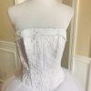 DAVID'S BRIDAL Strapless Tulle Lace Ball Gown White Wedding Dress Size 8 Beaded