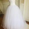 DAVID'S BRIDAL Strapless Tulle Lace Ball Gown White Wedding Dress Size 8 Beaded