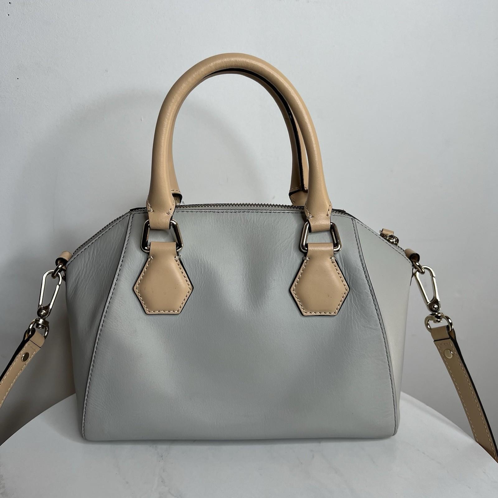 Kate Spade NY Parnell Street Mini Pippa Leather Satchel Handbag Light Gray