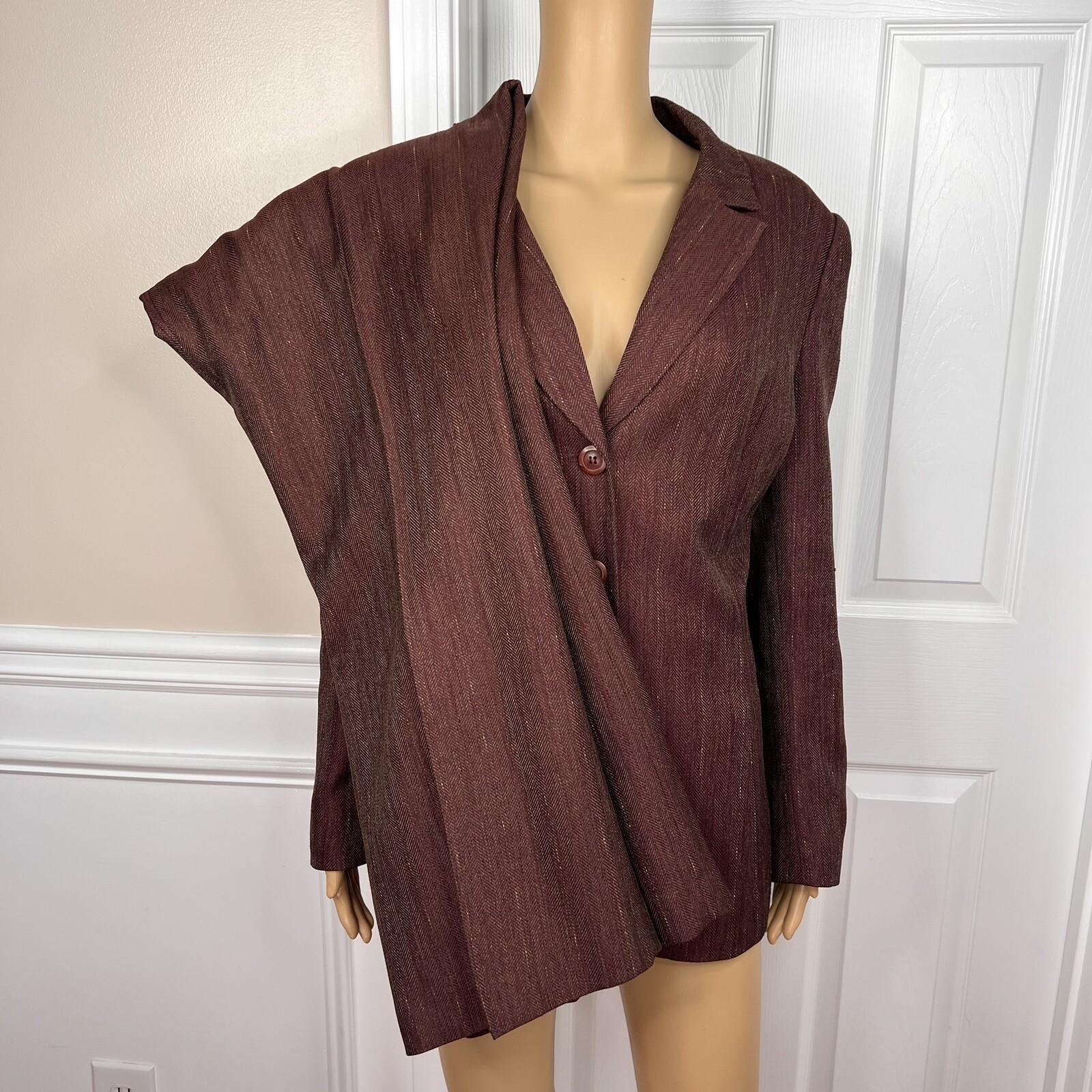 LE SUIT Burgundy Polyester Mismatch Career Pant 14 Suit 16 Timeless Notch 2PC