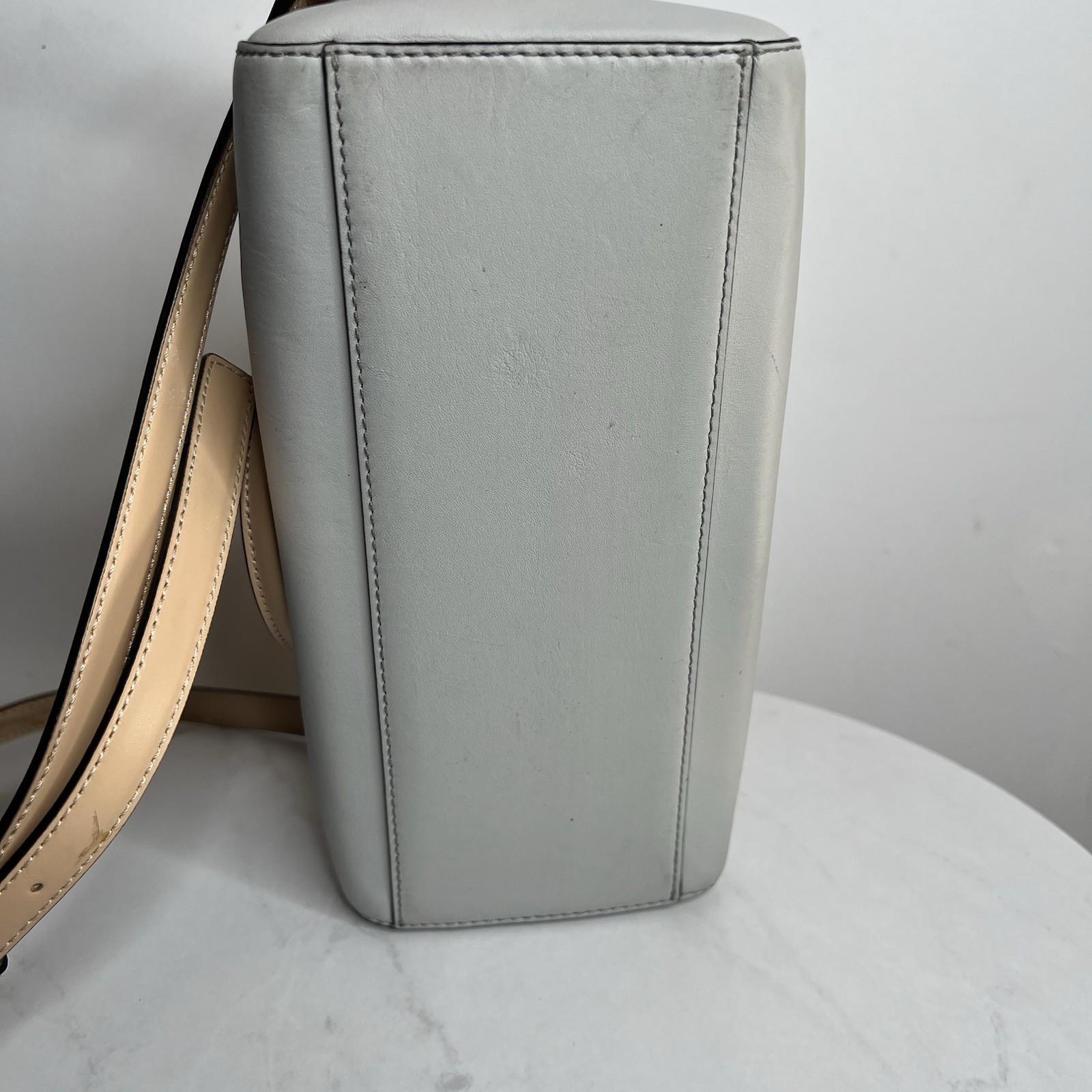 Kate Spade NY Parnell Street Mini Pippa Leather Satchel Handbag Light Gray