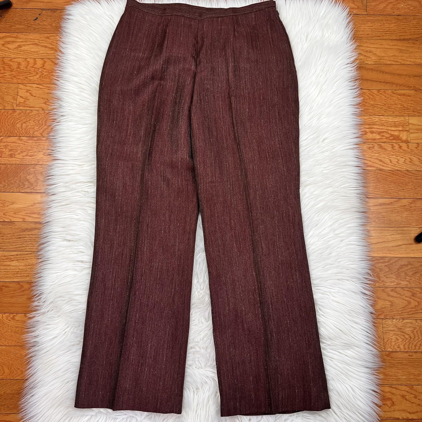 LE SUIT Burgundy Polyester Mismatch Career Pant 14 Suit 16 Timeless Notch 2PC