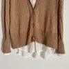 Brochu Walker Callie Layered Looker Sweater M Camel Oversized White Underlayer