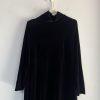 Jacqueline Ferrar Vintage A Line Dress Size 14 Slim Black Velvet High Neck