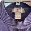 Gracia Women Sweater Blue Off White Size M Long Sleeves Ruffle Mock Neck Peplum