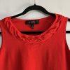 Kasper Women Sweater Set Tank & Cardigan Rayon Nylon Size S Orange Tight knit