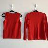 Kasper Women Sweater Set Tank & Cardigan Rayon Nylon Size S Orange Tight knit