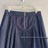 Karl Lagerfeld Cotton Pleated Mini Skirt Size 6 Blue Denim Button Trim Retro