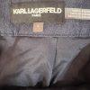 Karl Lagerfeld Cotton Pleated Mini Skirt Size 6 Blue Denim Button Trim Retro
