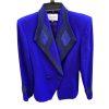 Nolan Miller Vintage Wool Beaded Blazer Size 4 Purple Shawl Collar Timeless