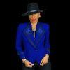 Nolan Miller Vintage Wool Beaded Blazer Size 4 Purple Shawl Collar Timeless