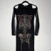 Lip Service Skeleton Bone Stretch Dress Size M Whimsigoth Witchy Cold Shoulder