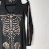 Lip Service Skeleton Bone Stretch Dress Size M Whimsigoth Witchy Cold Shoulder