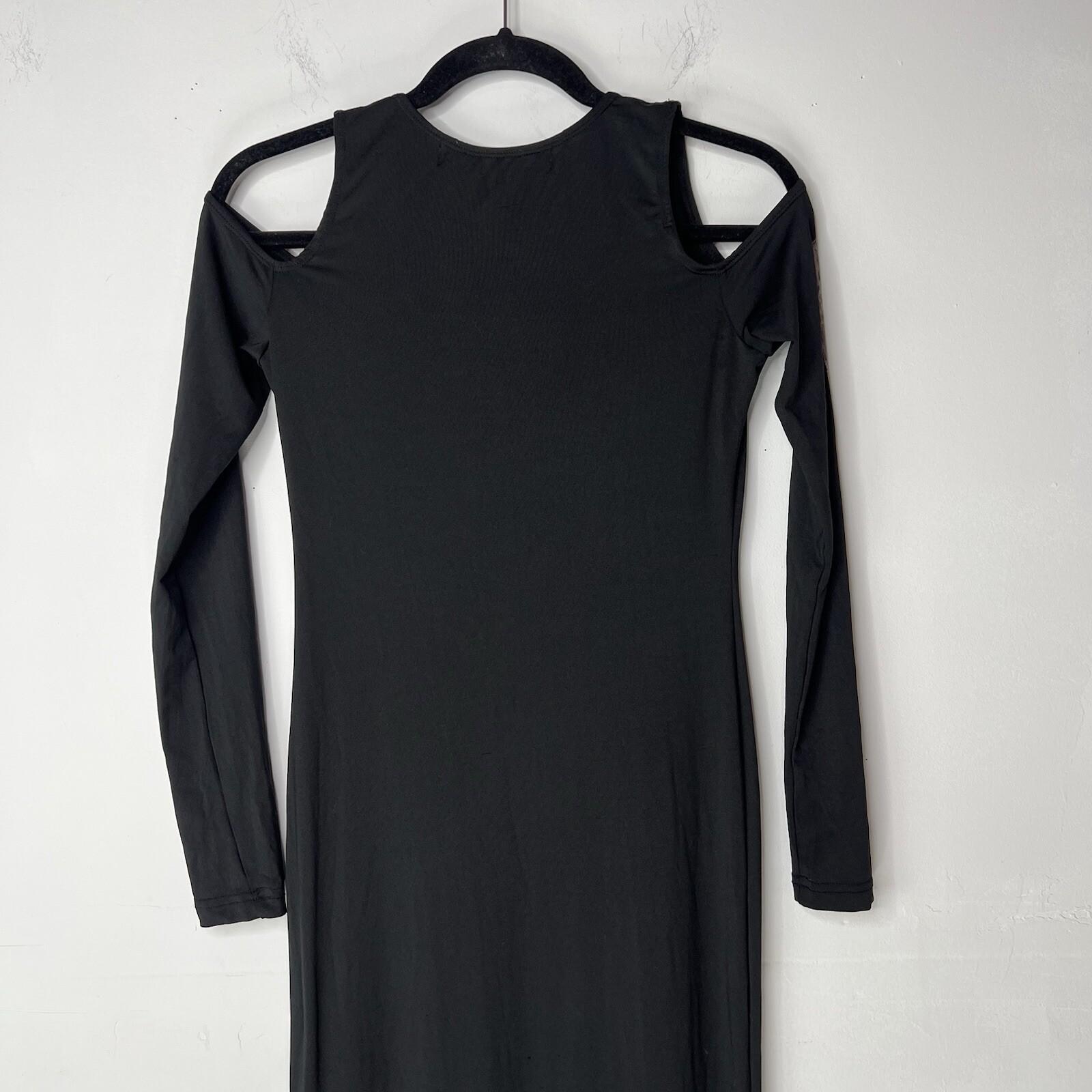 Lip Service Skeleton Bone Stretch Dress Size M Whimsigoth Witchy Cold Shoulder