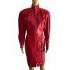 Michael Hoban North Beach Leather Vtg Soft Leather Dress M Zip Up Glam Timeless