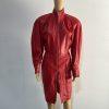 Michael Hoban North Beach Leather Vtg Soft Leather Dress M Zip Up Glam Timeless