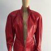 Michael Hoban North Beach Leather Vtg Soft Leather Dress M Zip Up Glam Timeless