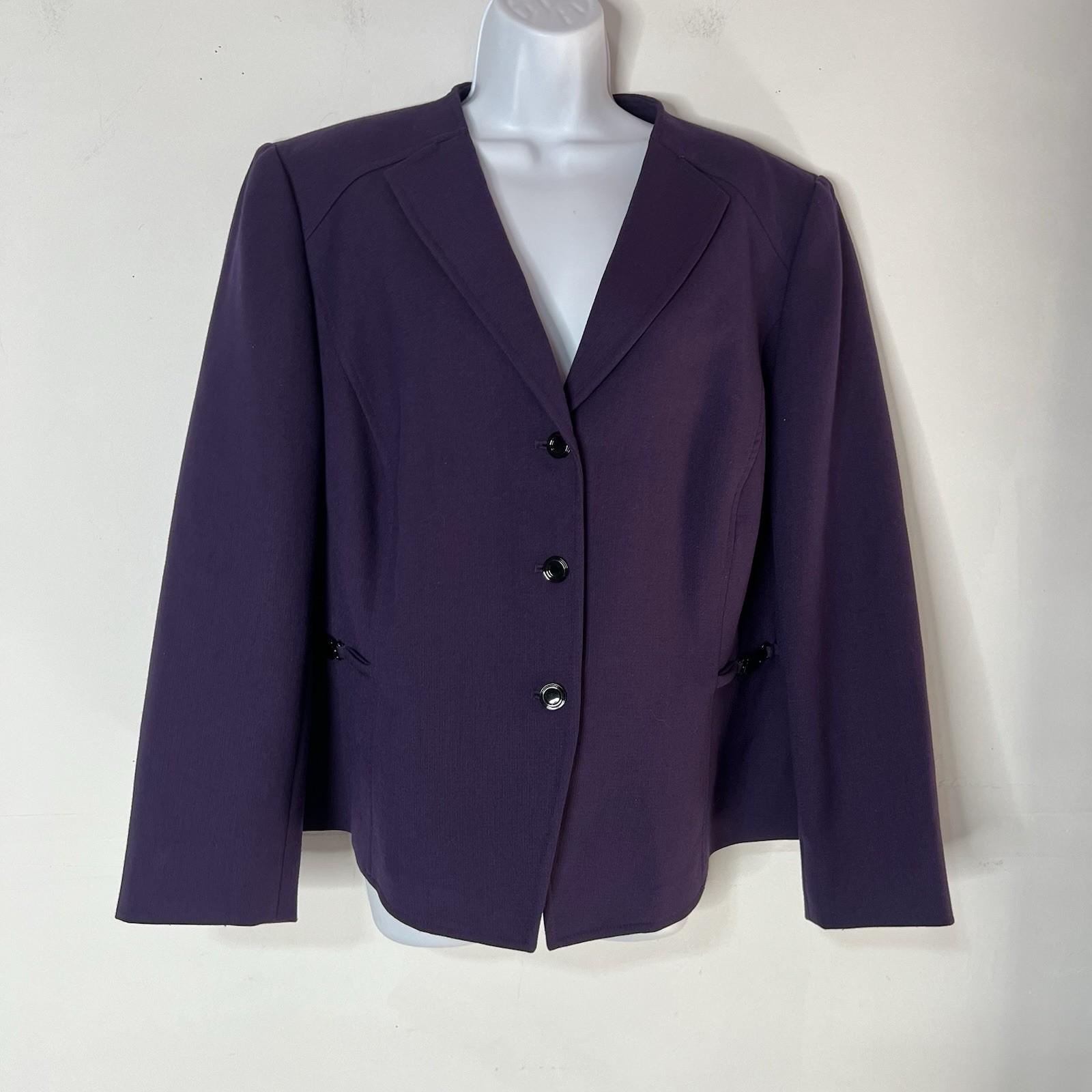 10-7401.jpg Tahari ASL Polyester Rayon Stretch Skirt Suit 16W 3/4 Sleeves Pencil Collar less