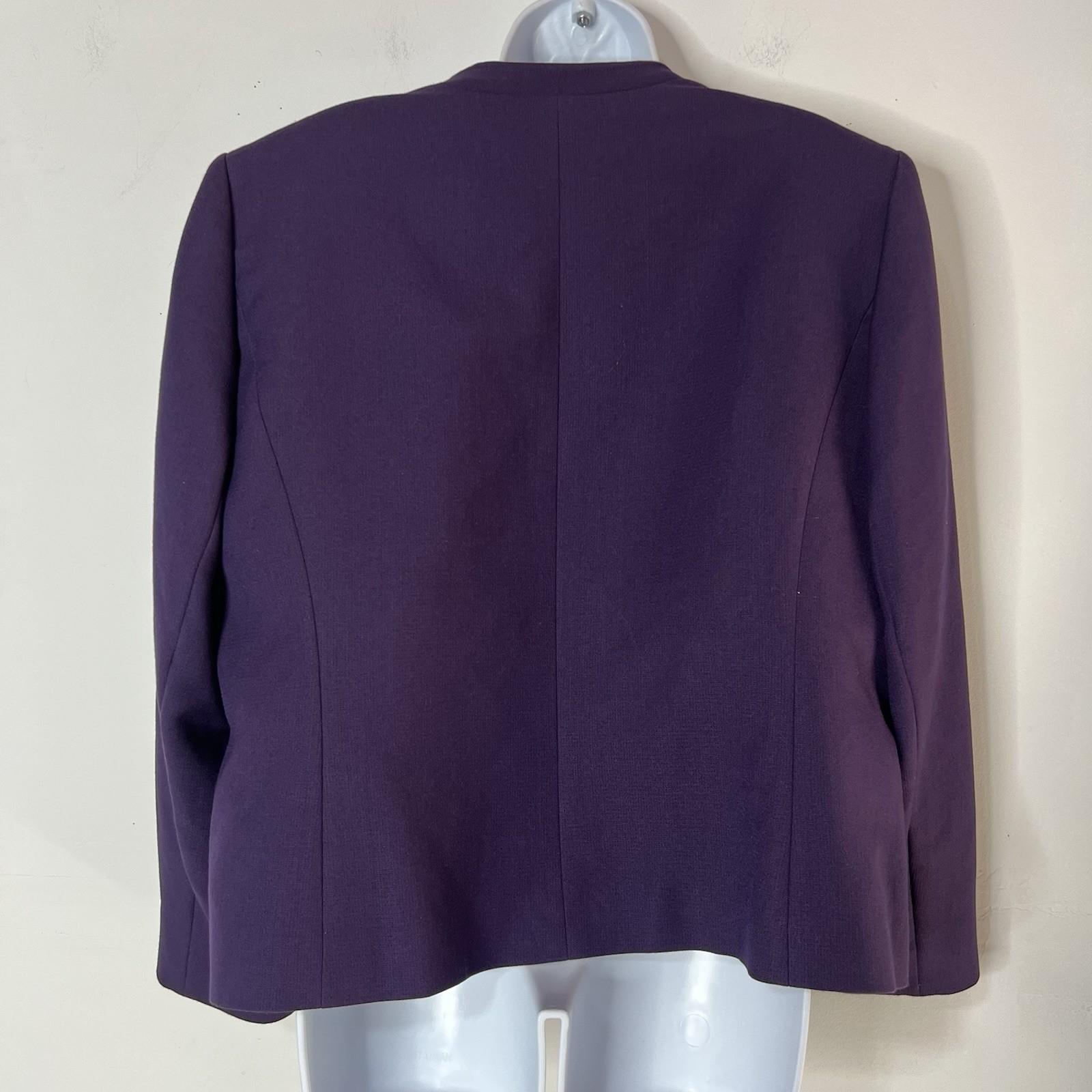 10-7403.jpg Tahari ASL Polyester Rayon Stretch Skirt Suit 16W 3/4 Sleeves Pencil Collar less