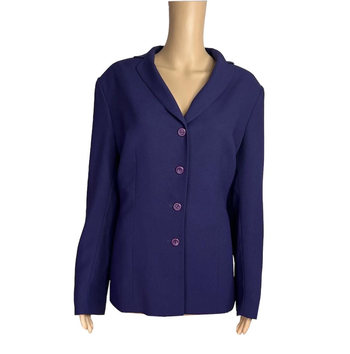 LE SUIT Women 1PC Purple Polyester Lined Notch Collar Career Blazer Size 16