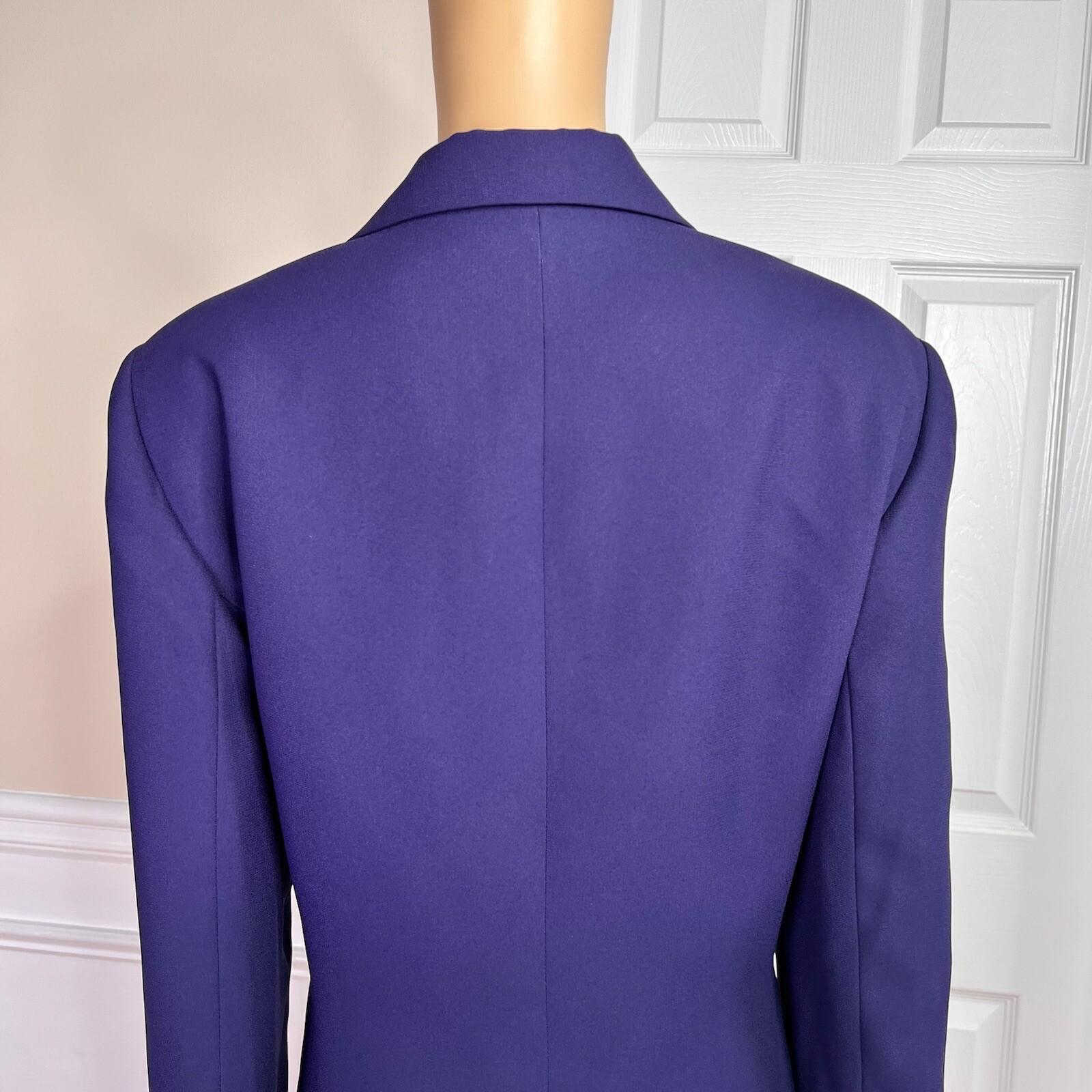 LE SUIT Women 1PC Purple Polyester Lined Notch Collar Career Blazer Size 16
