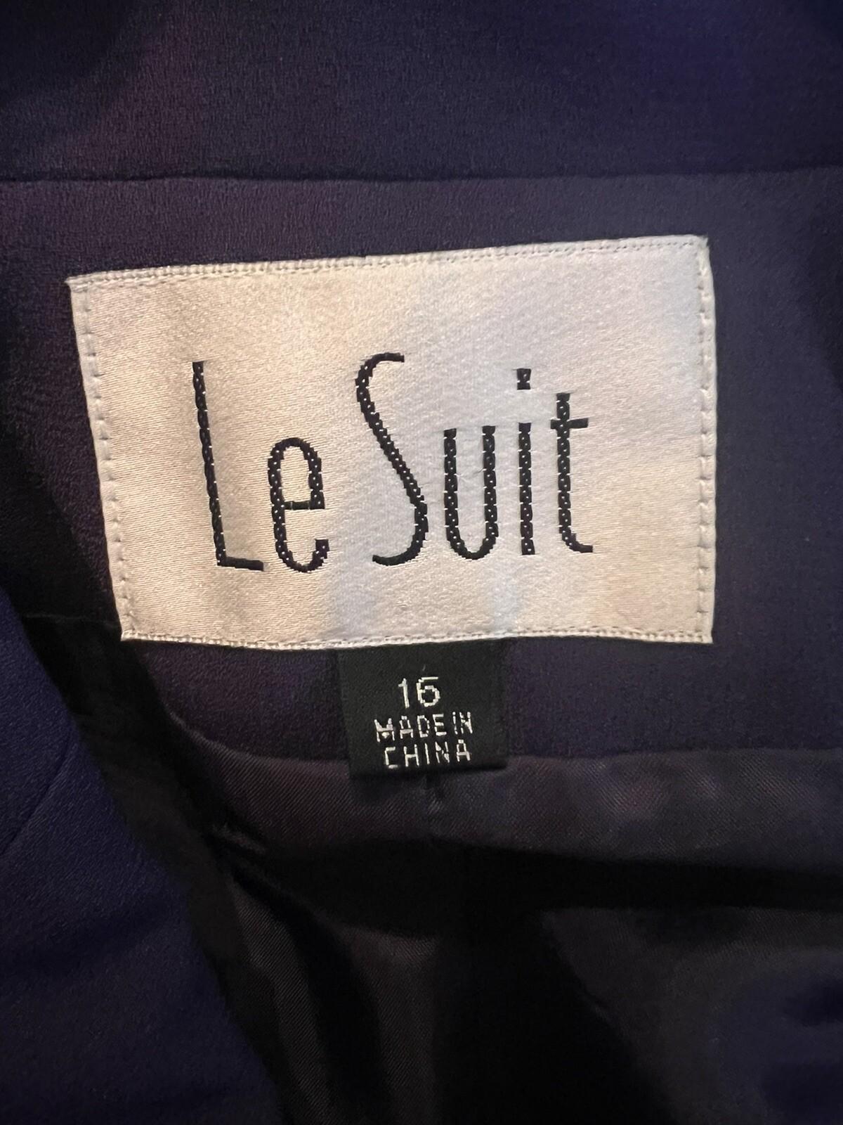 LE SUIT Women 1PC Purple Polyester Lined Notch Collar Career Blazer Size 16