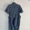 DG Rye Stretch Denim Jumpsuit  Size L Medium Blue Short Sleeve Half Zip New