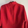 Tahari ASL Polyester Stretch Skirt Suit Size 10 Red Lined Stand Up Collar 2PC